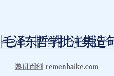 毛泽东哲学批注集造句是什么意思的图片